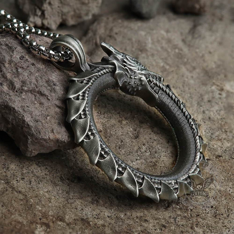 Self-devourer Pure Tin Ouroboros Necklace