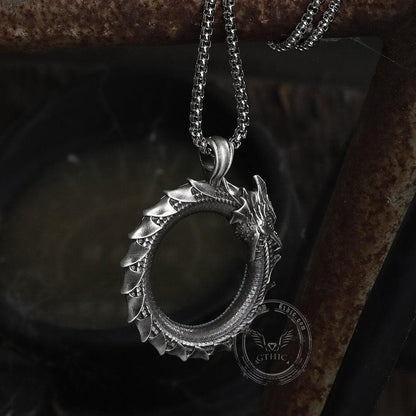 Self-devourer Pure Tin Ouroboros Necklace