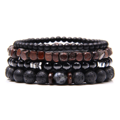 Set Bracelets Natural Stone Beads and Wood / Pulseras Bracelets