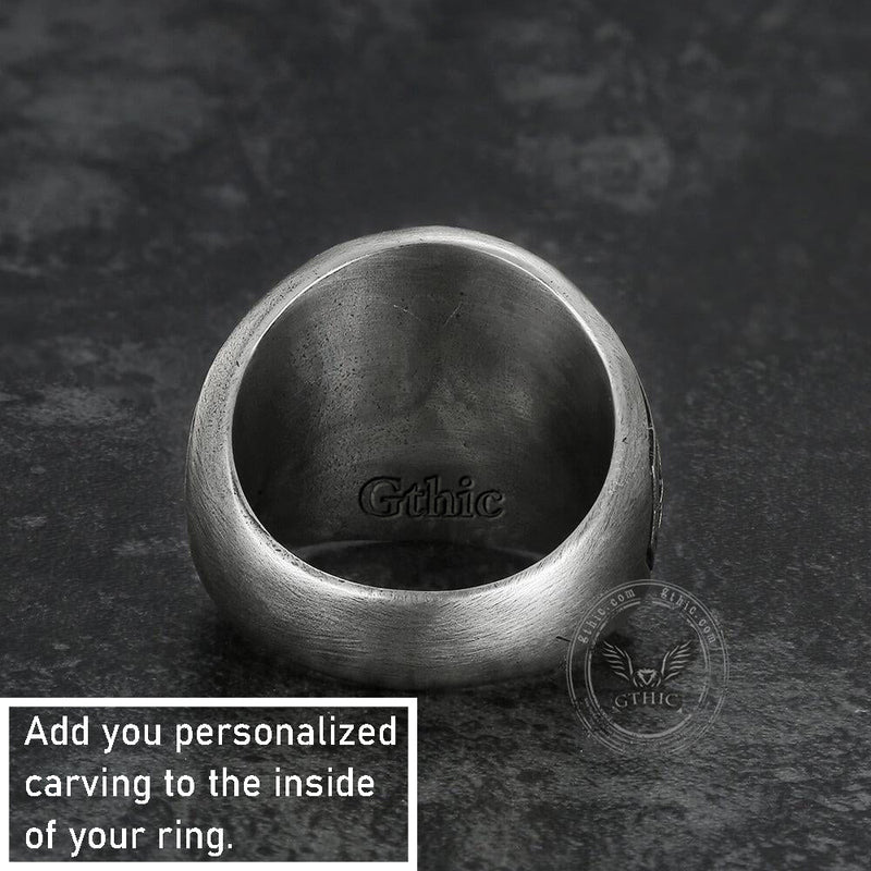 Dragon Scale Pattern Sterling Silver Cross Ring