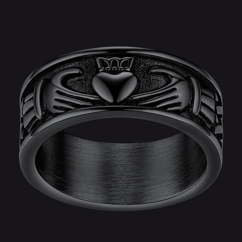 Celtic Claddagh Love Wedding Band Ring for