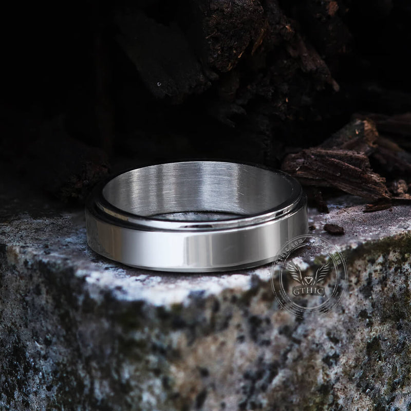 Simple Cross Stainless Steel Decompression Spinner Ring