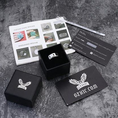 Simple Cross Stainless Steel Spinner Ring