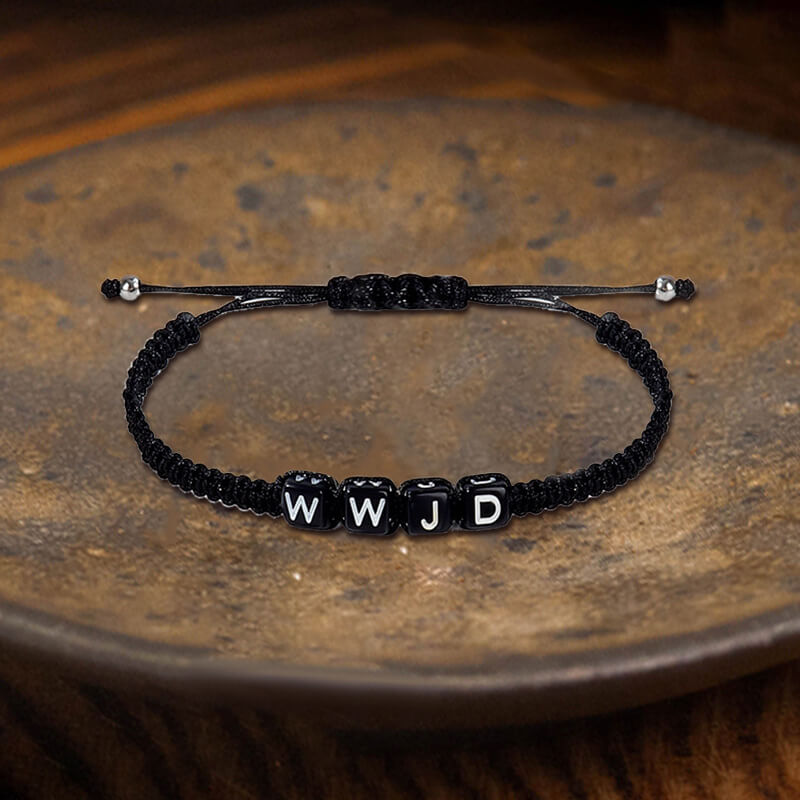 Simple Hand-woven Wwjd Letter Wax Wire Bracelet