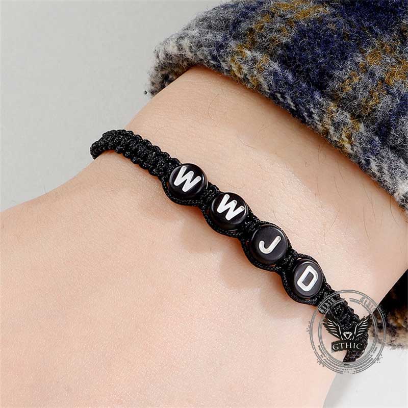 Simple Hand-woven Wwjd Letter Wax Wire Bracelet