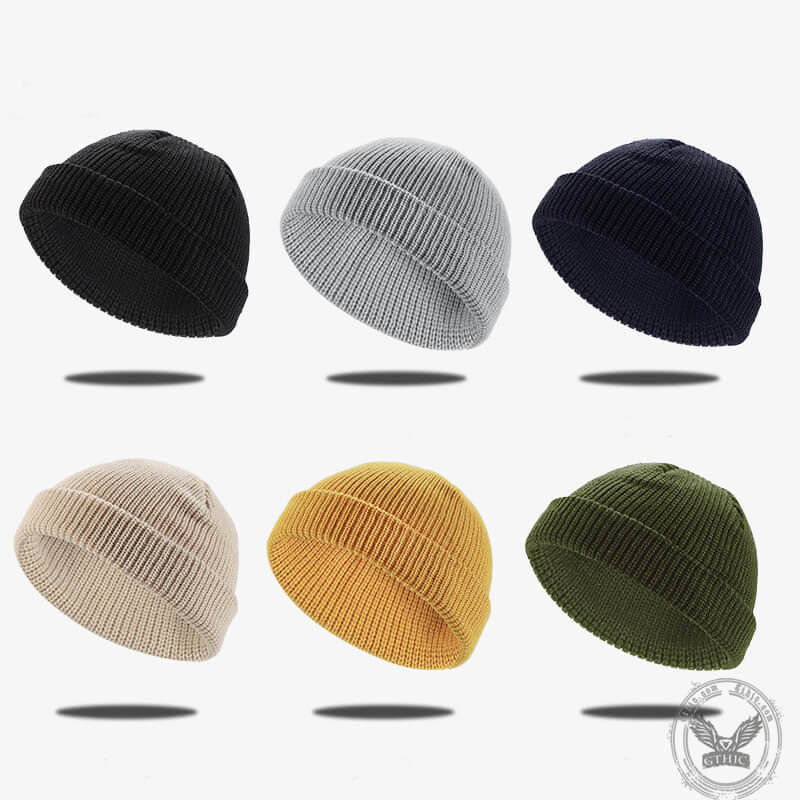 Simple Color Cuffed Beanie Hat