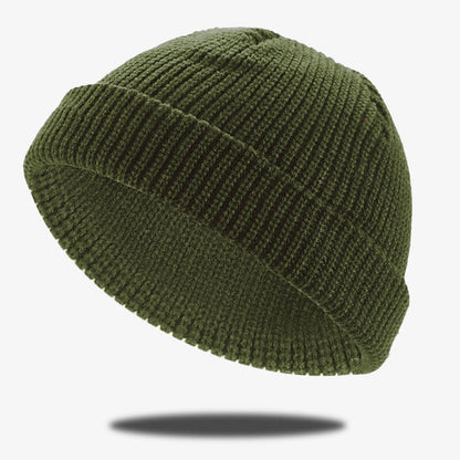 Simple Color Cuffed Beanie Hat