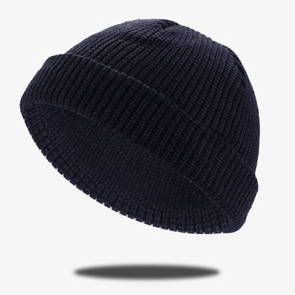 Simple Color Cuffed Beanie Hat
