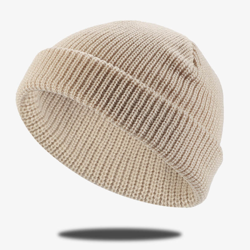 Simple Color Cuffed Beanie Hat