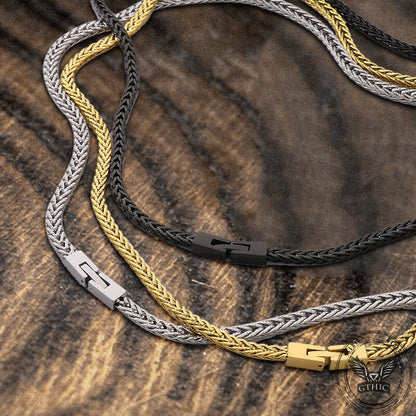 Simple Color Jewelry Buckle Stainless Steel Necklace