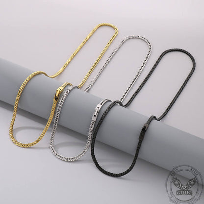Simple Color Jewelry Buckle Stainless Steel Necklace