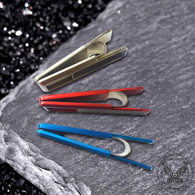 Simple Color Plaid Alloy Money Clip