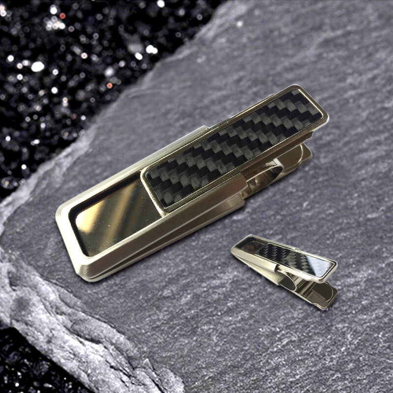 Simple Color Plaid Alloy Money Clip