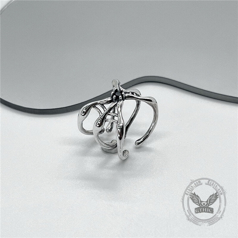 Simple Spider Web Sterling Silver Open Ring
