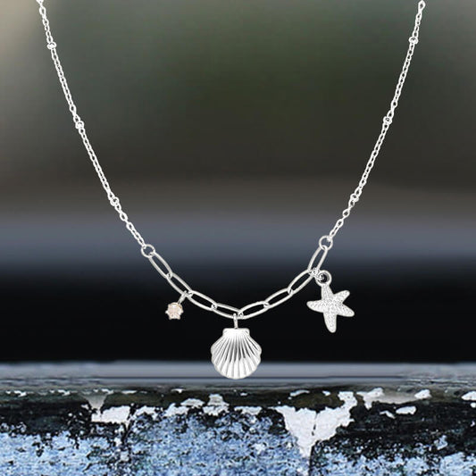 Simple Starfish Shell Stainless Steel Necklace
