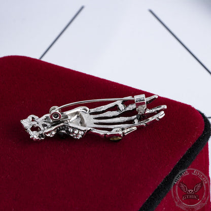 Skeleton Hand Alloy Skull Brooch