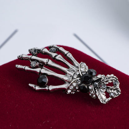 Skeleton Hand Alloy Skull Brooch