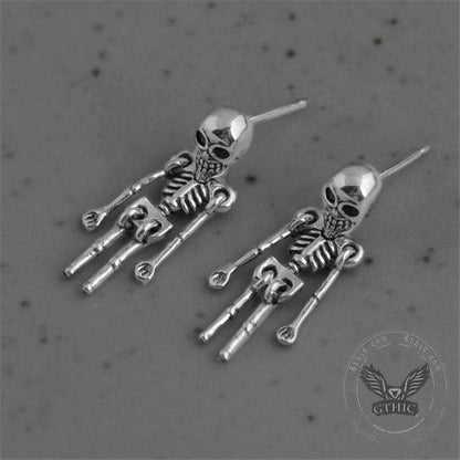 Skeleton Sterling Silver Earrings