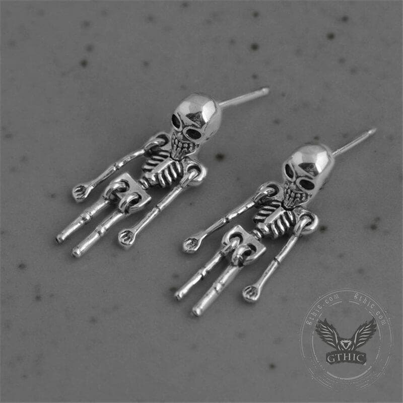Skeleton Sterling Silver Earrings