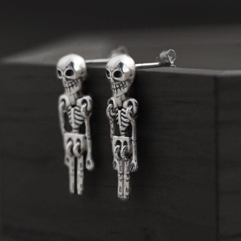 Skeleton Sterling Silver Earrings