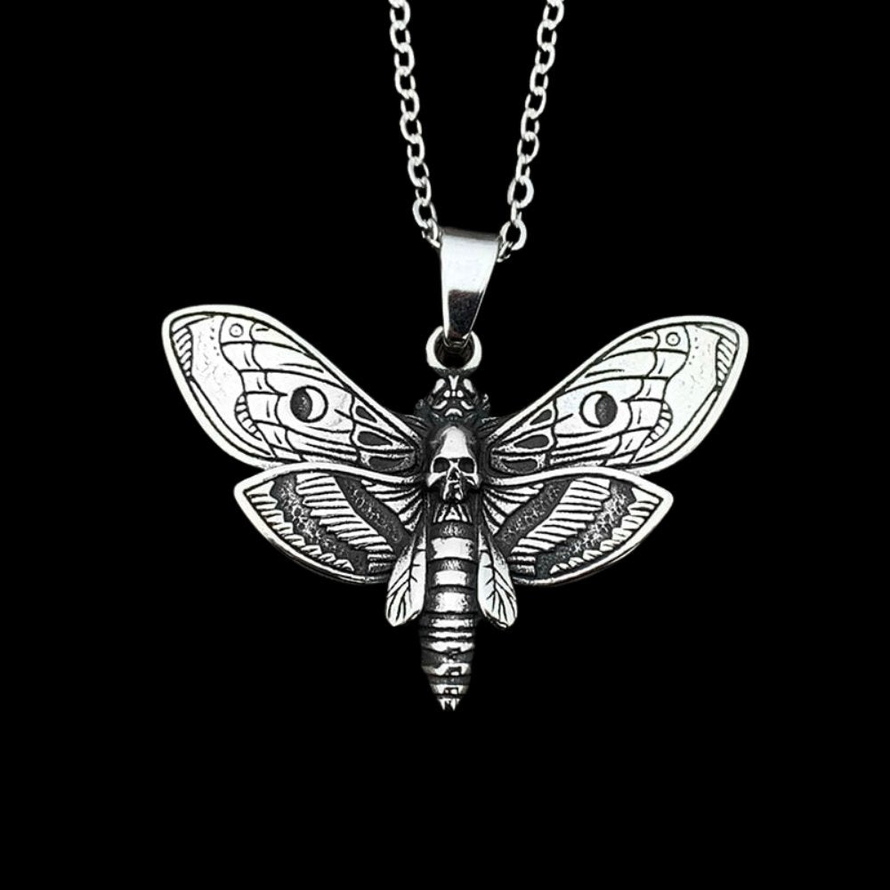Skull Moth Butterfly Pendant