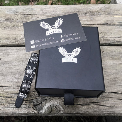 Skull Alloy Leather Punk Bracelet
