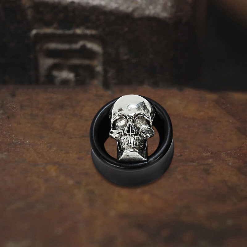 Skull and Star Wood Alloy Ear Gauges