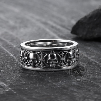 Skull Badass Stainless Steel Band Ring