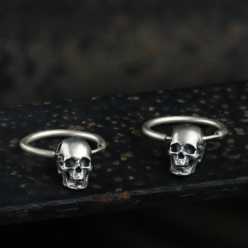 Skull Head Sterling Silver Earring