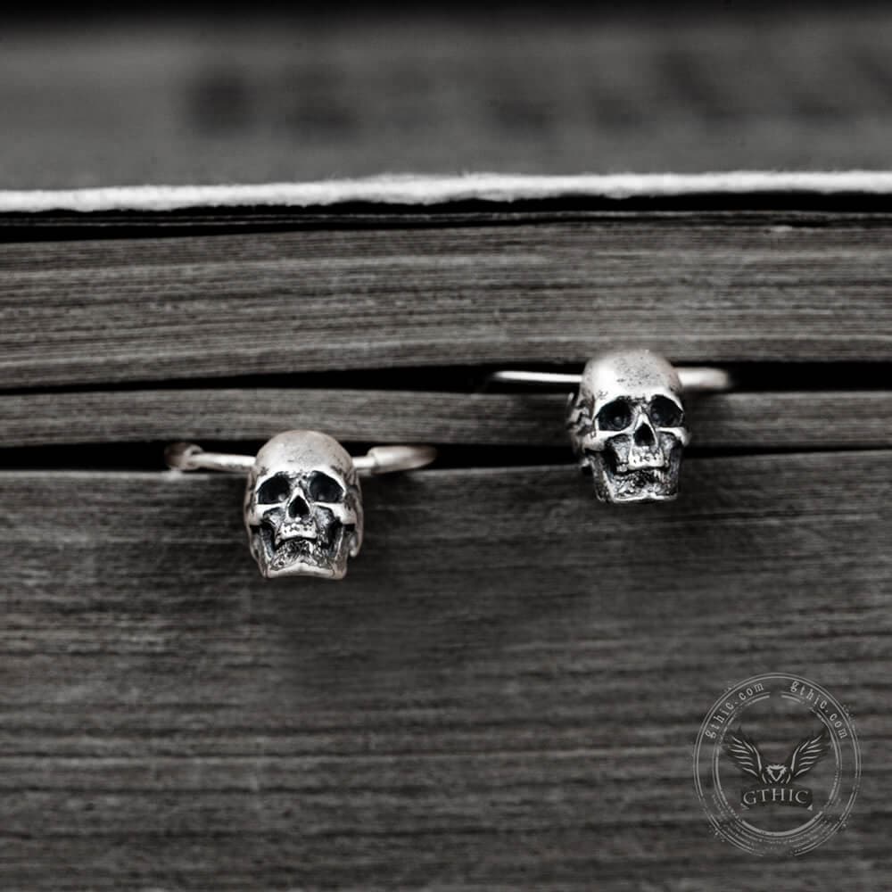 Skull Head Sterling Silver Earring