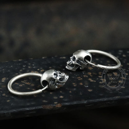 Skull Head Sterling Silver Earring