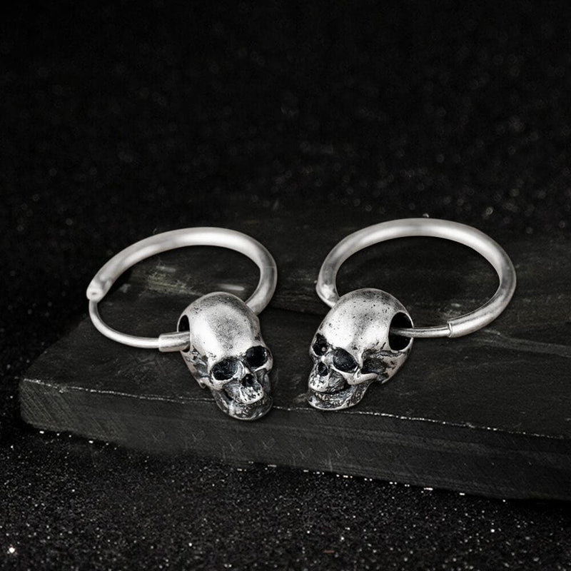 Skull Head Sterling Silver Earring