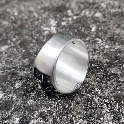 Skull Hobo Nickel Sterling Silver Ring