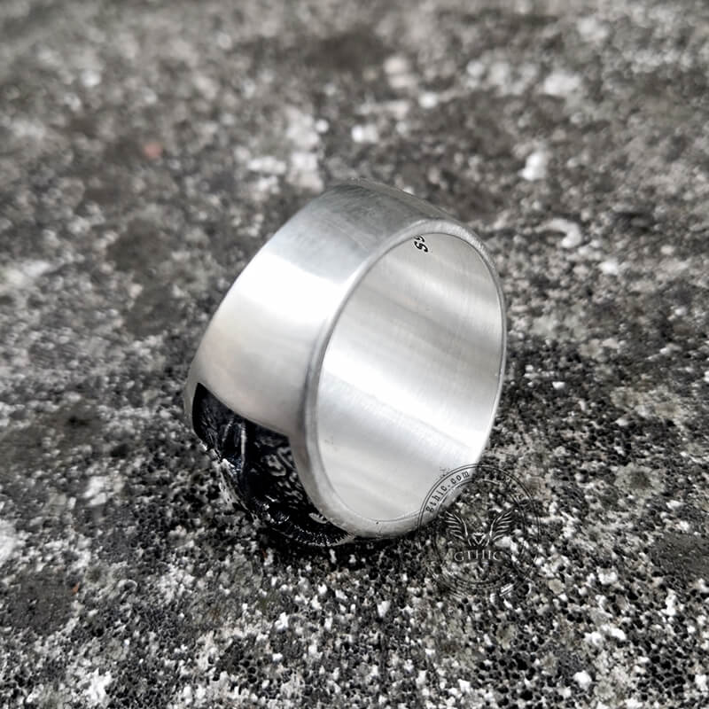 Skull Hobo Nickel Sterling Silver Ring