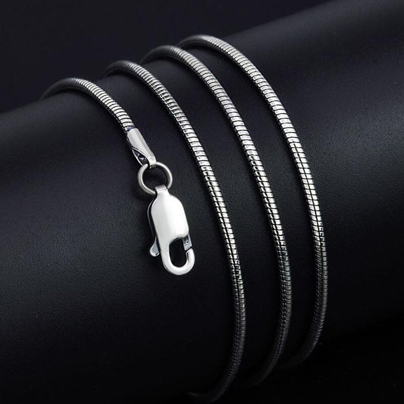Snake Bone Sterling Silver Chain Necklace