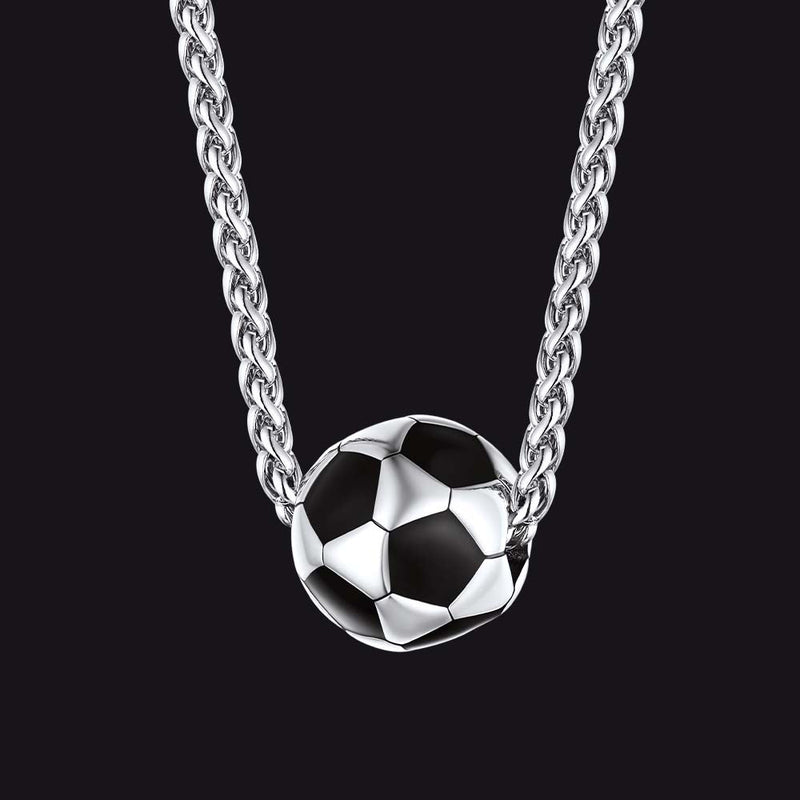 3d Soccer Pendant Sport Necklace for