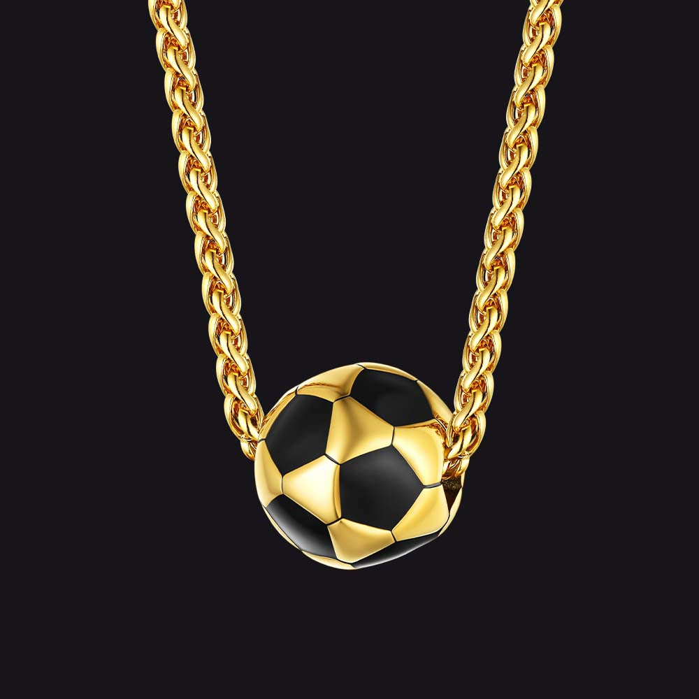 3d Soccer Pendant Sport Necklace for