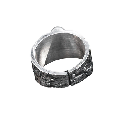 Retro Gothic Ring With Crossbones Skull / Jewelry of 999 Sterling Silver