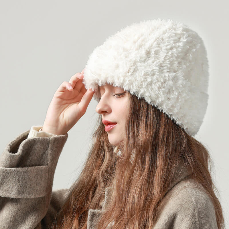 Color Fluffy Beanie Hat