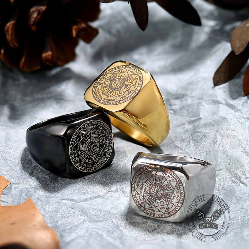 Solomon Kabbalah Stainless Steel Ring