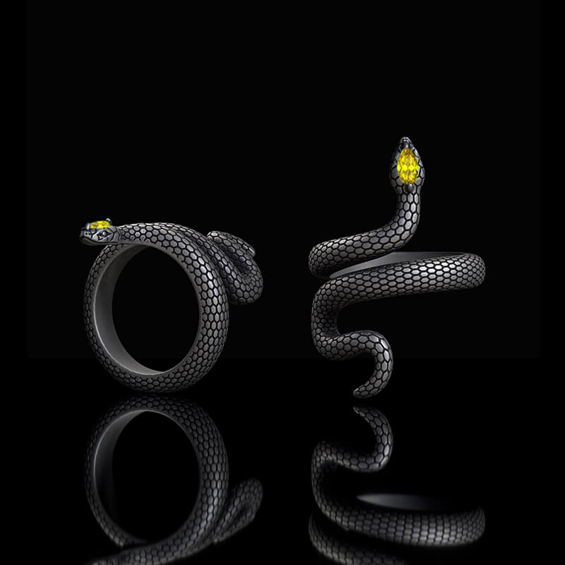 Sorcerer Serpent Zircon Sterling Silver Ring