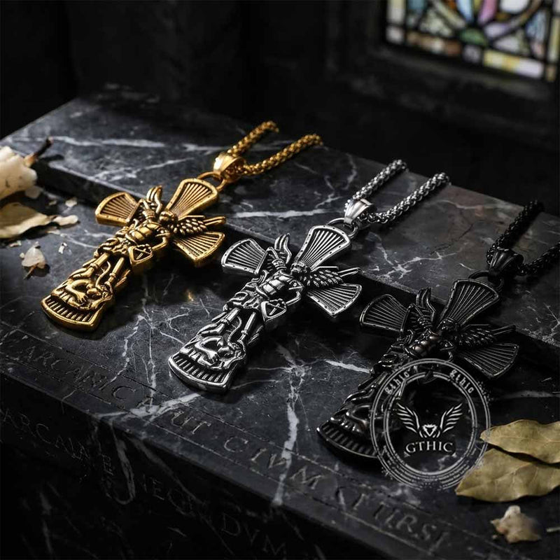 St. Michael Archangel Stainless Steel Cross Pendant