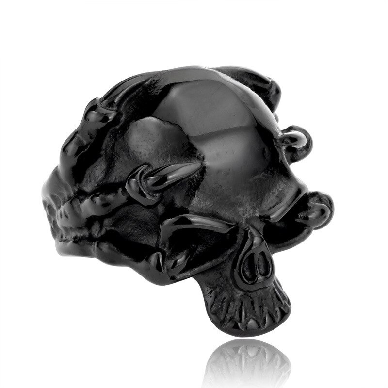 Stainless Steel Skull Ring / Claw of Skeleton Ring / Biker Jewelry in Rock Style