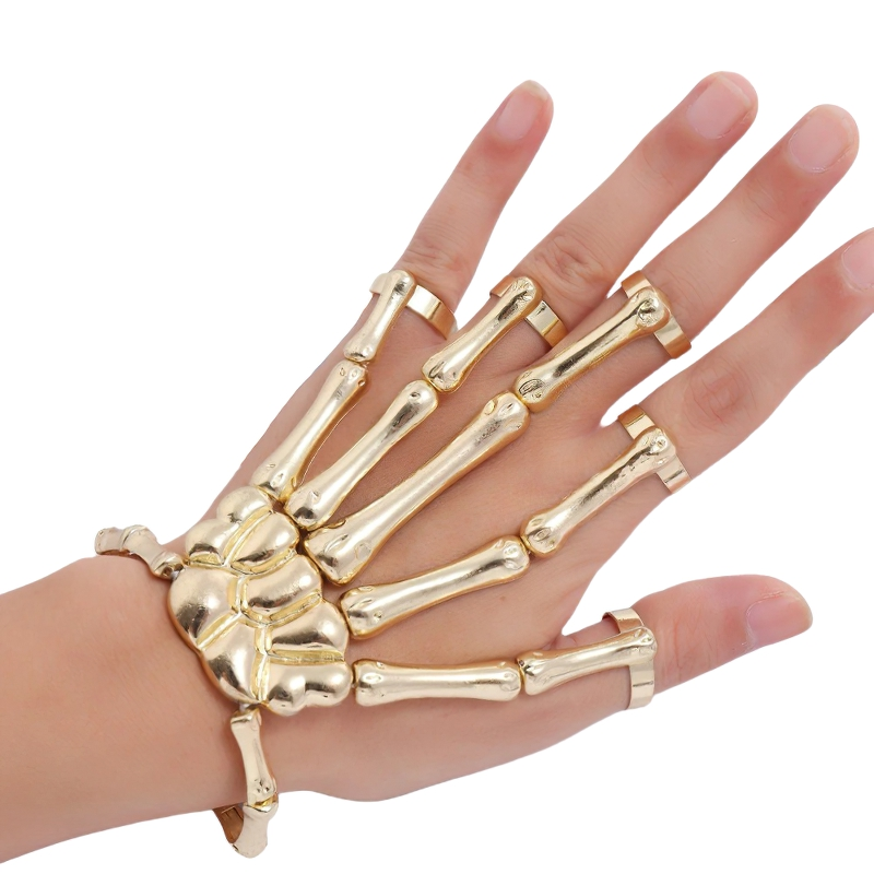 Steampunk Bracelet for and / Gothic Hand Skeleton Bracelets / Elasticity Adjustable Bracelet