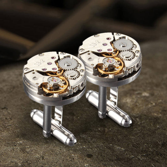 Steampunk Watch Stainless Steel Cufflinks