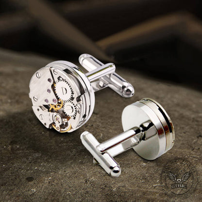 Steampunk Watch Stainless Steel Cufflinks