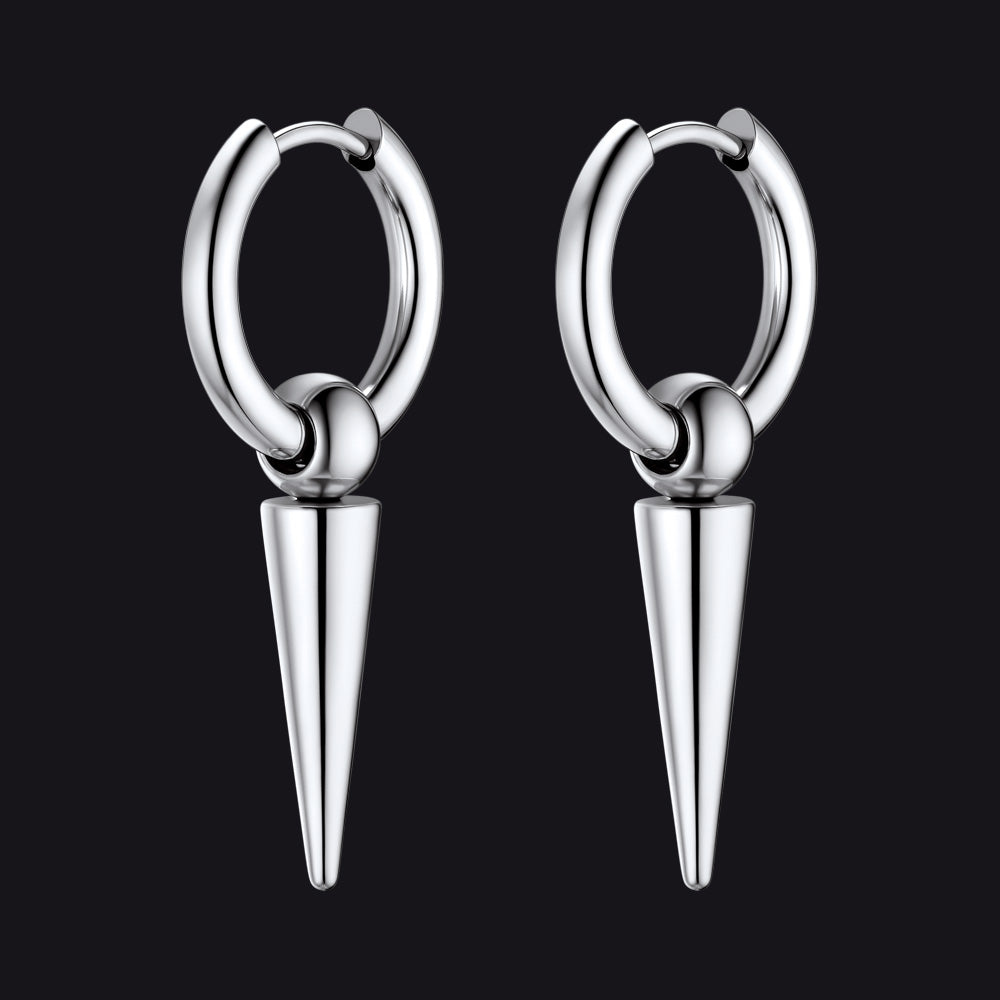 Long Spike Dangle Hoop Earrings for