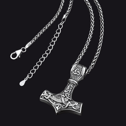 Norse Viking Thor's Hammer Necklace Mjolnir Pendant for