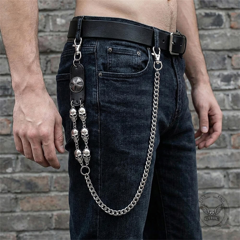 Street Punk Style Skull Biker Alloy Pants Chain