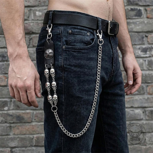 Street Punk Style Skull Biker Alloy Pants Chain